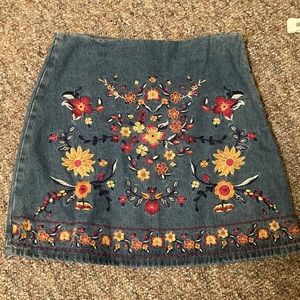 Francesca’s floral embroidered skirt